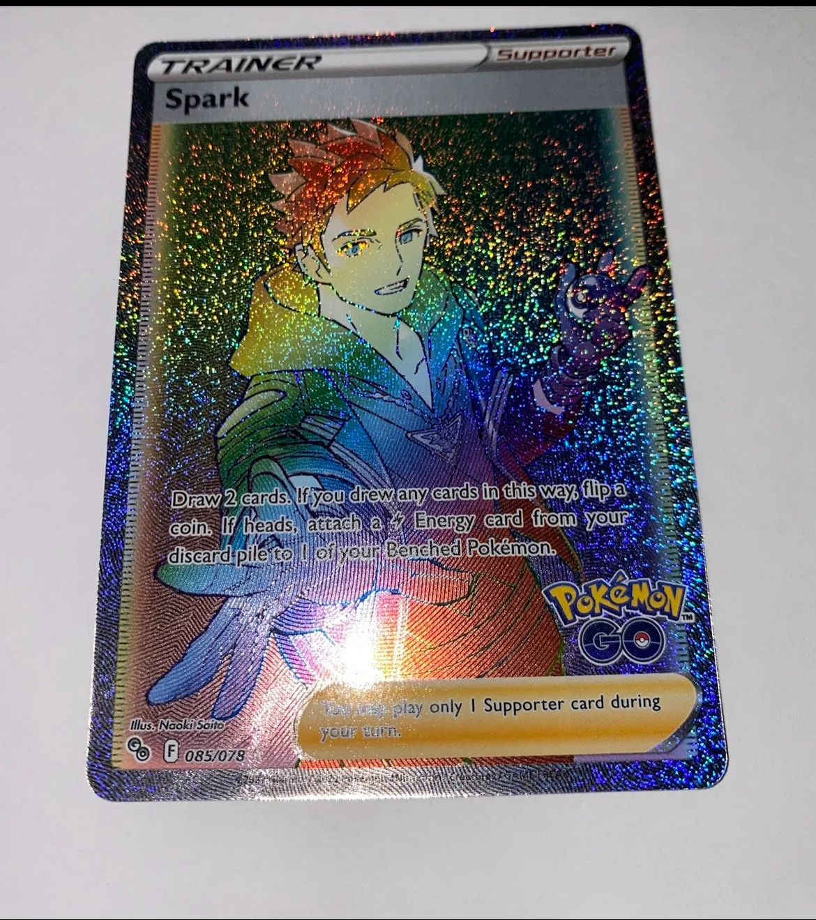 Trainer Spark ‘Rainbow Rare’ PoGo Pokémon Card
