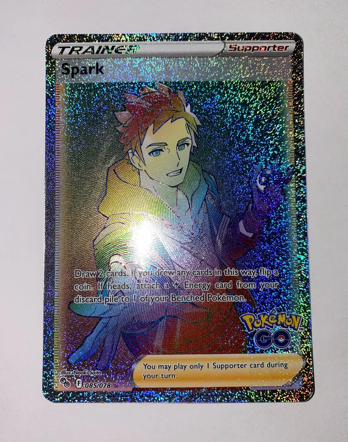 Trainer Spark ‘Rainbow Rare’ PoGo Pokémon Card