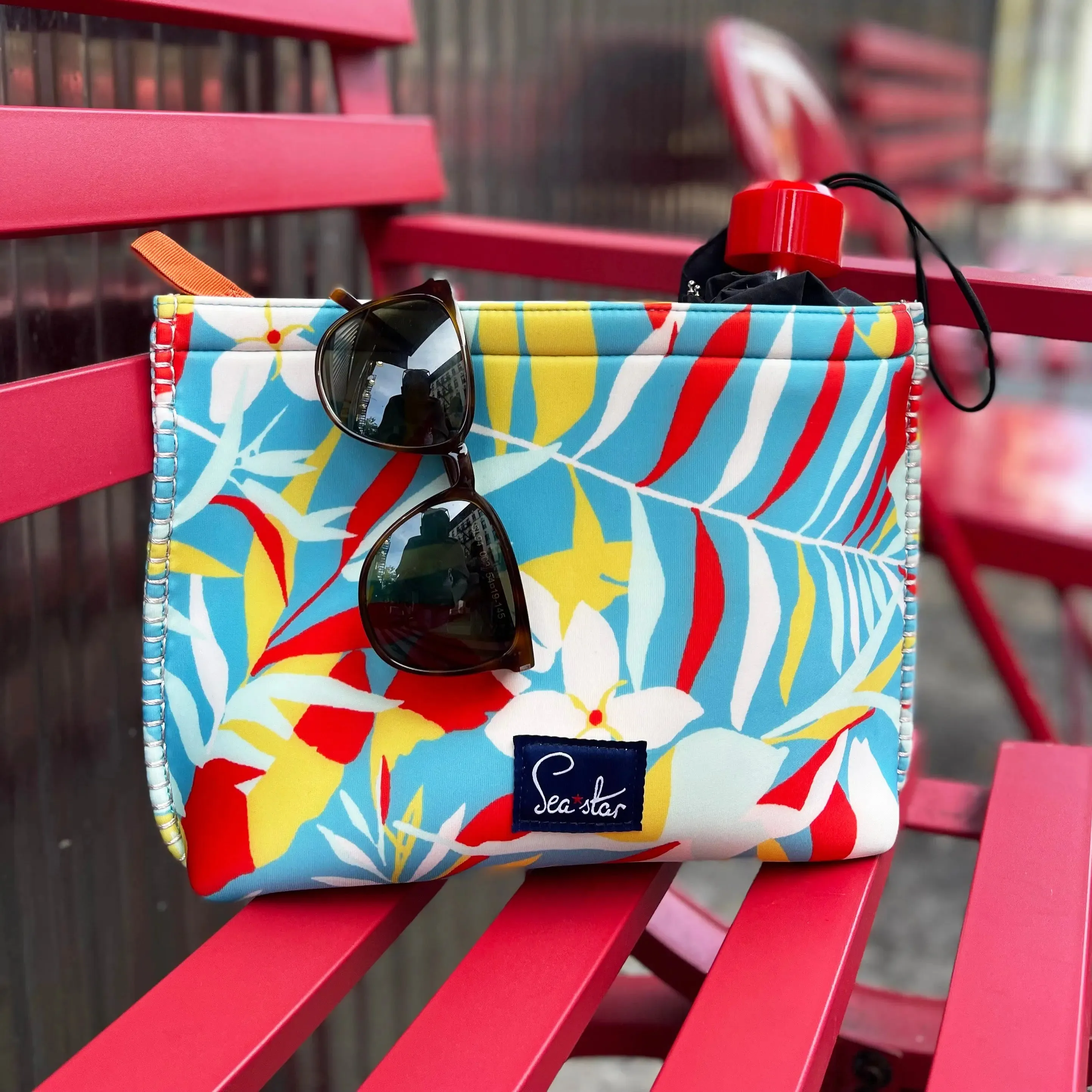 TRÈFLE PARADISE TURQUOISE - LARGE SKIPPER POUCH