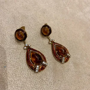 Trifari Brown drop earrings L’Orient Collection 1960s