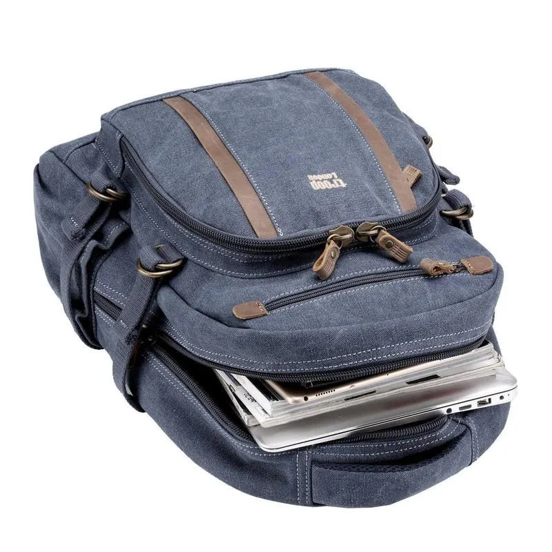 Troop London TRP0257 Classic Large Laptop Backpack in Blue