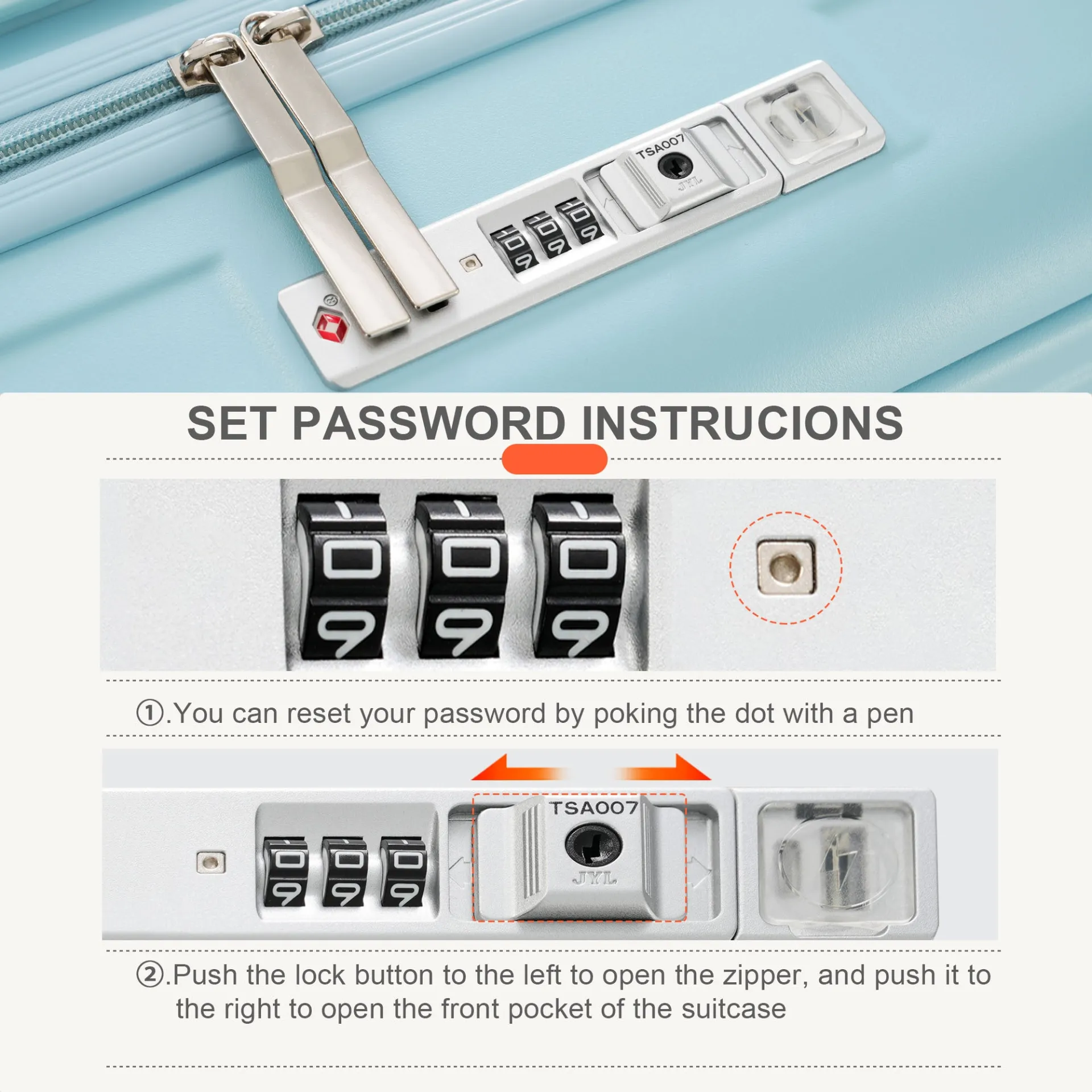 Ultimate Travel Companion: 4-Piece Lightweight Luggage Set with USB Charging Port and Front-Access Design - Stylish Light Blue ABS Hard Shell