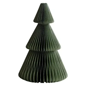 valiant Paper Christmas Tree 3D Honeycomb Paper Xmas Tree Ornament Rustic Tabletop Centerpiece for Office Home School Decor-White Green 1