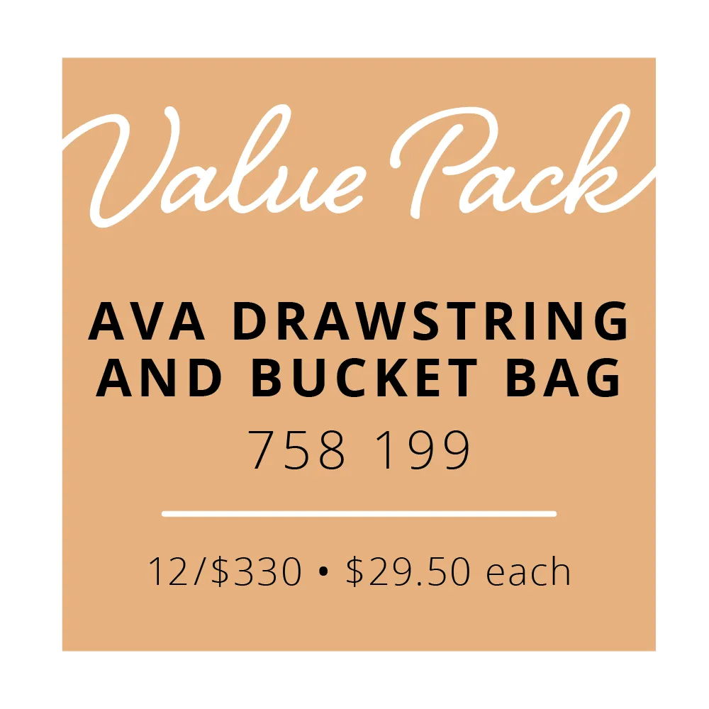 Value Pack Ava Drawstring Bucket Bag | 12/$330