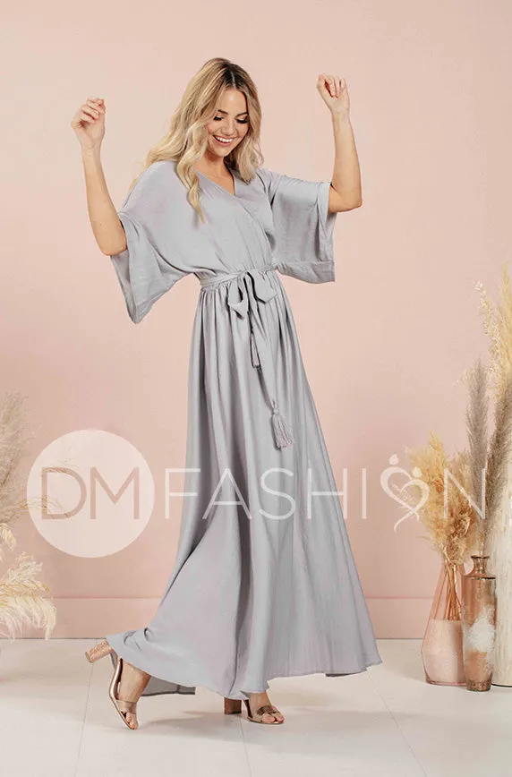 Venus Misty Gray Maxi - Nursing Friendly - Maternity Friendly - FINAL SALE