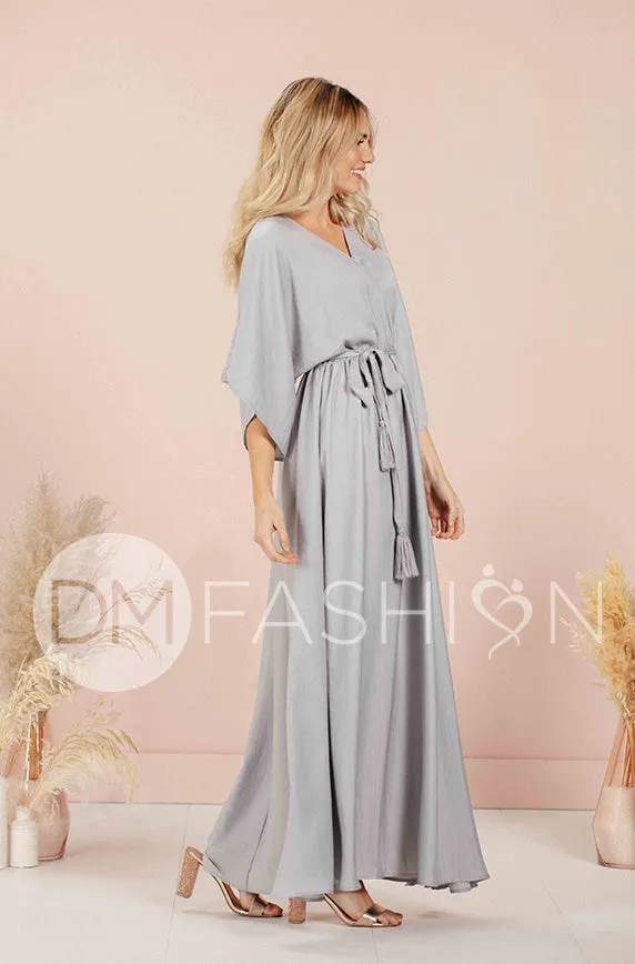 Venus Misty Gray Maxi - Nursing Friendly - Maternity Friendly - FINAL SALE