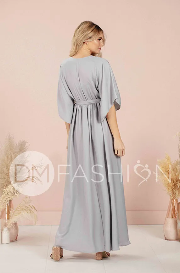 Venus Misty Gray Maxi - Nursing Friendly - Maternity Friendly - FINAL SALE