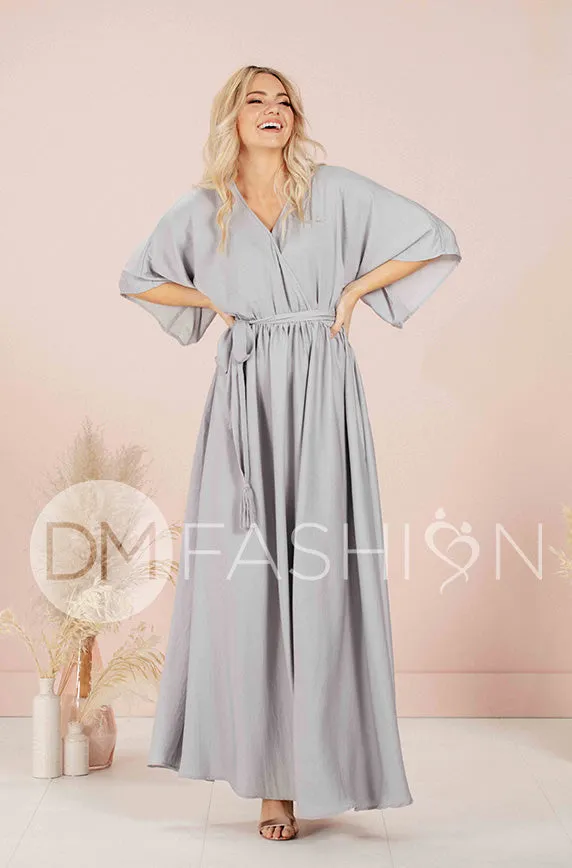 Venus Misty Gray Maxi - Nursing Friendly - Maternity Friendly - FINAL SALE