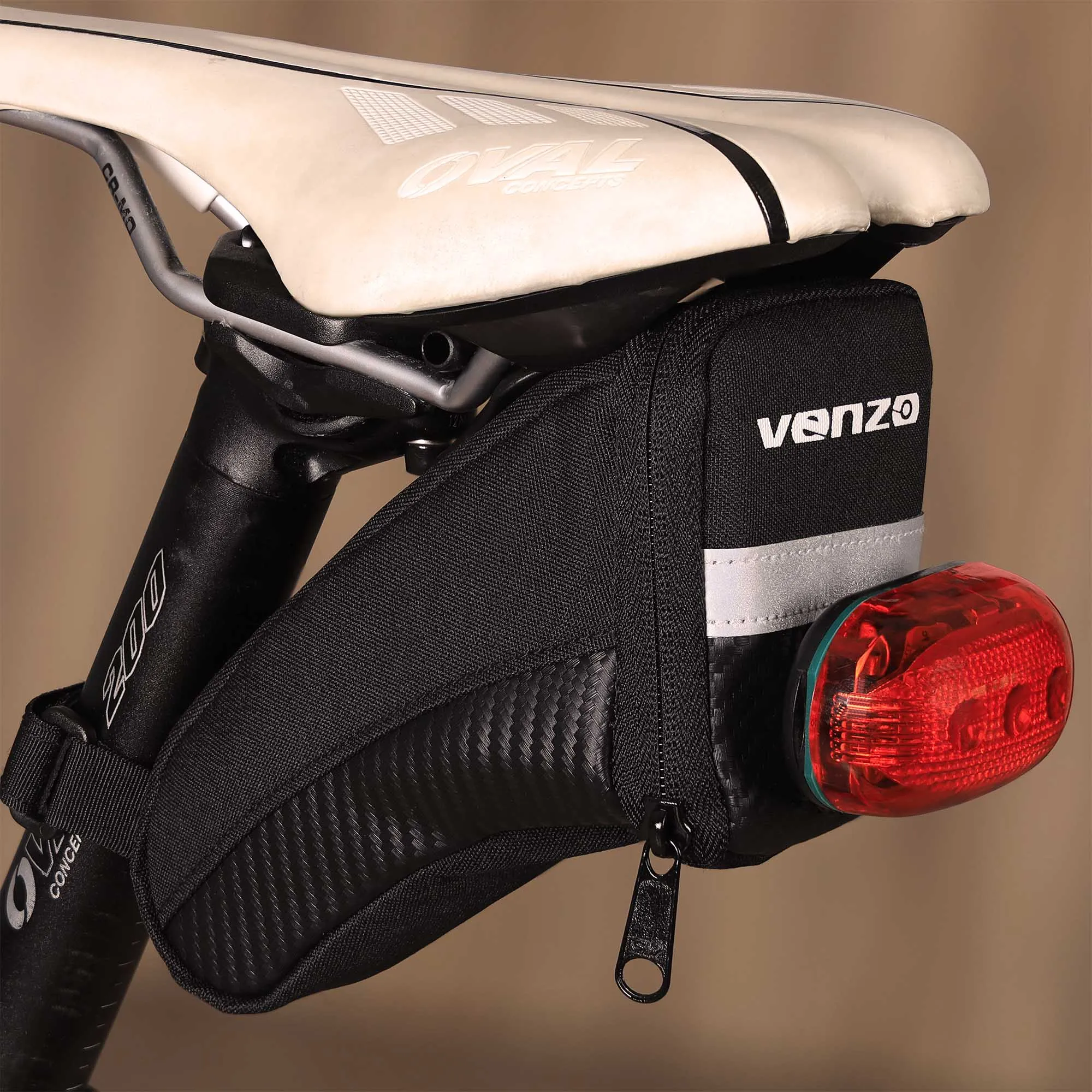 VENZO Road Mountain MTB Bike Bicycle Accessories T-Bar Polyester Seat Saddle Bag - Cycling Under Seat Bag Tool Pouch Pack - Medium