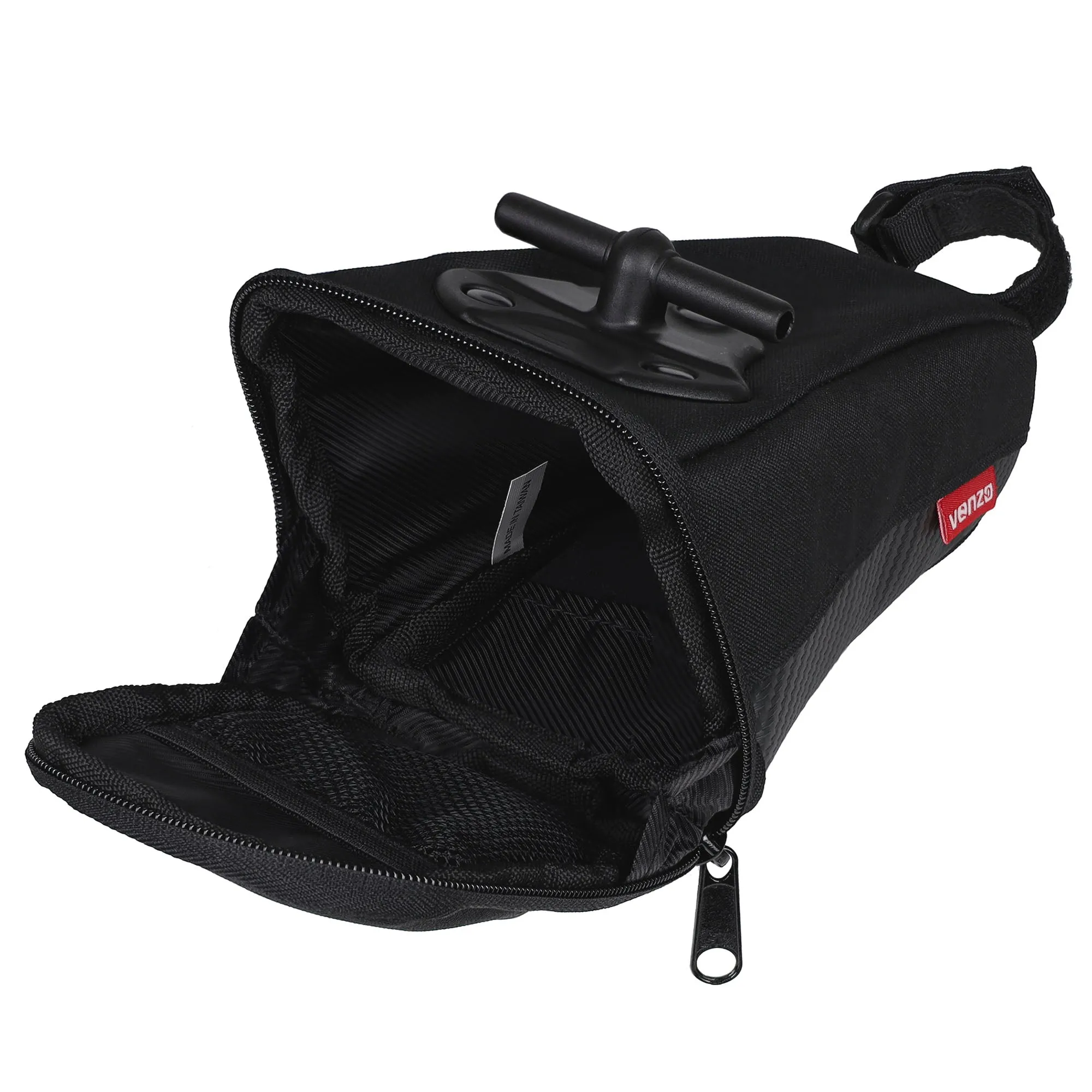 VENZO Road Mountain MTB Bike Bicycle Accessories T-Bar Polyester Seat Saddle Bag - Cycling Under Seat Bag Tool Pouch Pack - Medium