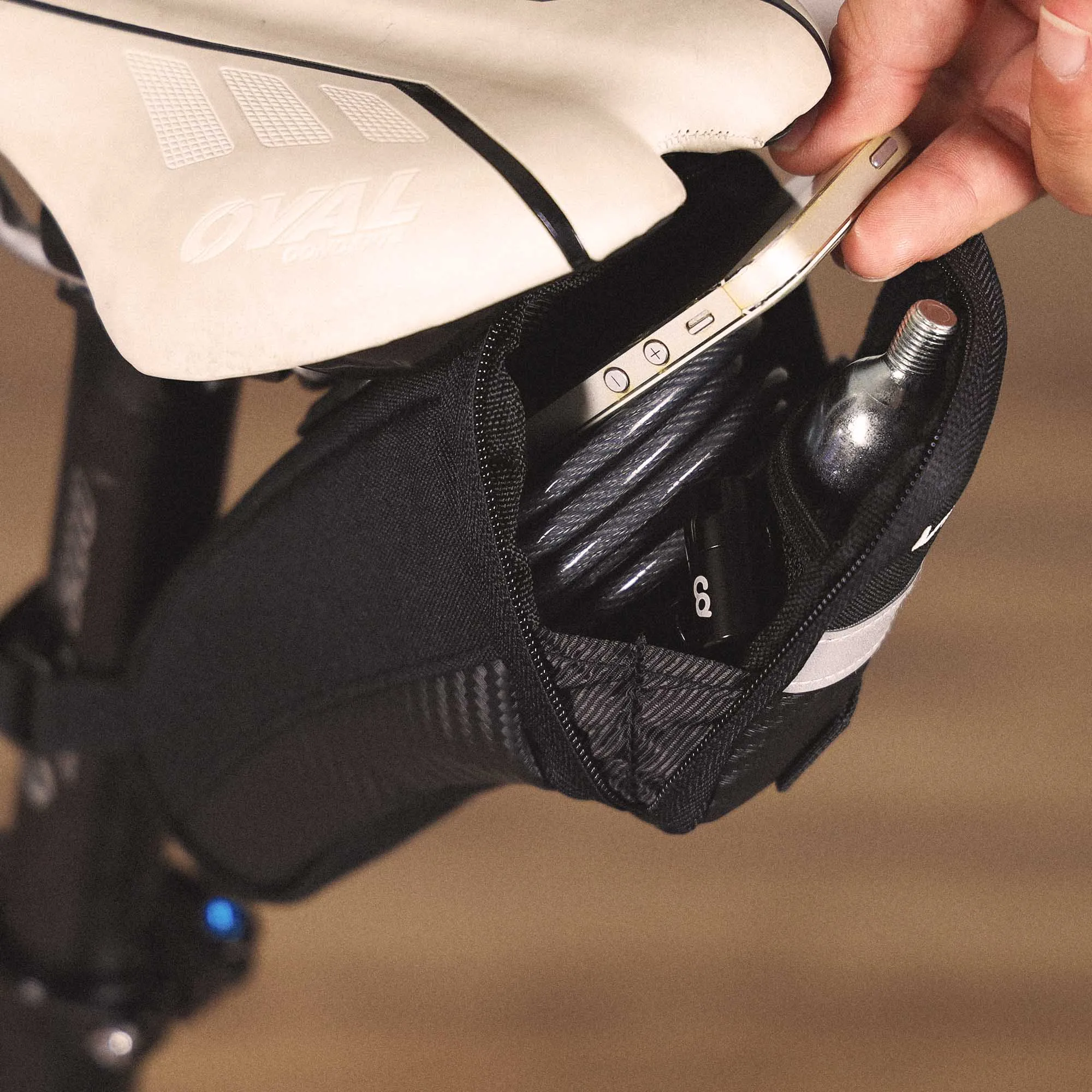 VENZO Road Mountain MTB Bike Bicycle Accessories T-Bar Polyester Seat Saddle Bag - Cycling Under Seat Bag Tool Pouch Pack - Medium