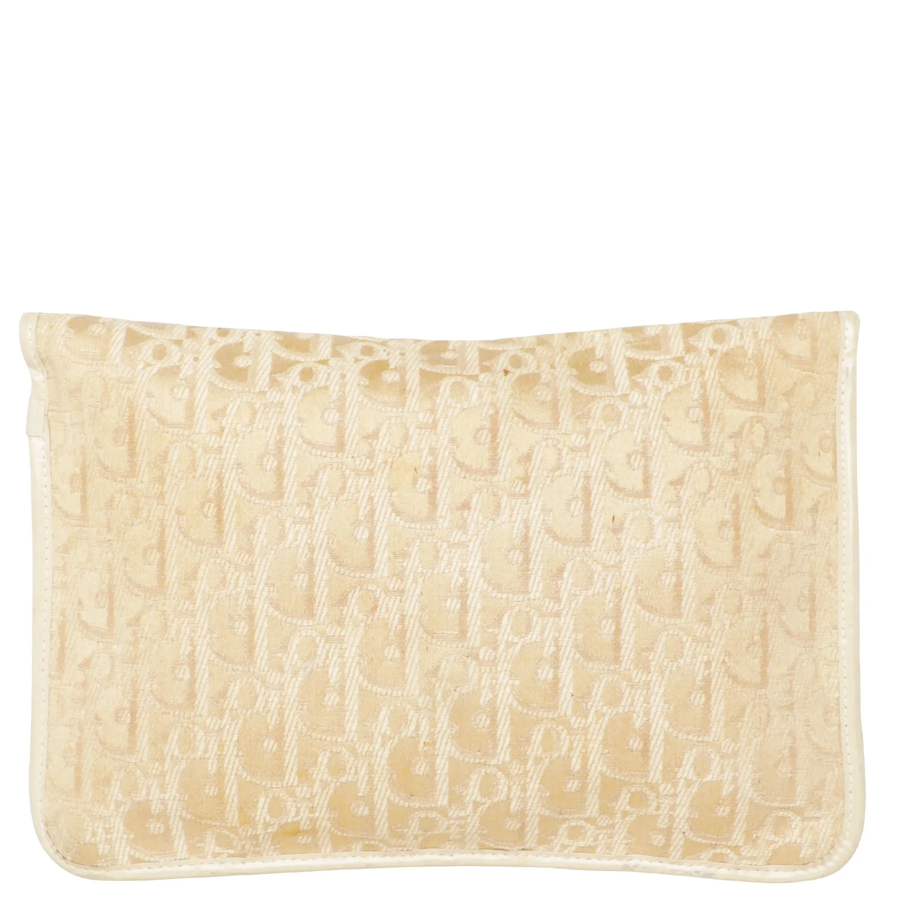 Vintage 70s Christian Dior Logo Canvas Envelope Clutch Bag