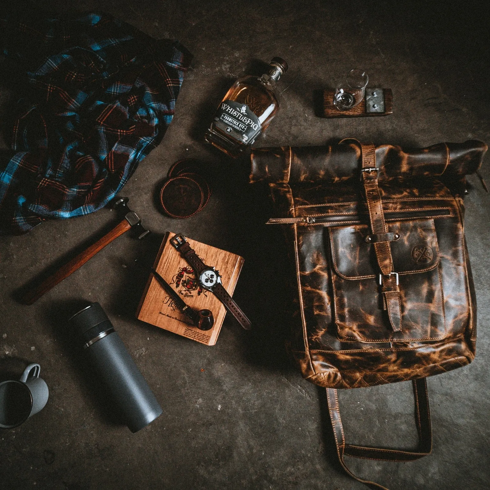 Vintage Gentlemen “The Roosevelt” Buffalo Leather Backpack
