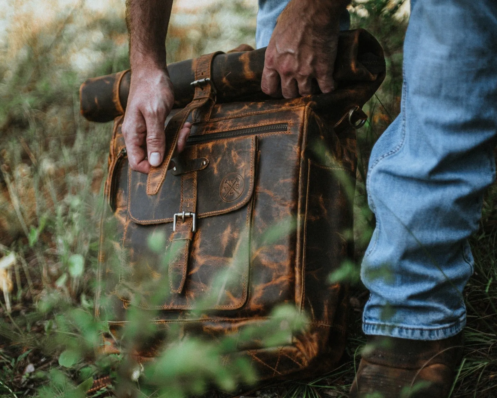 Vintage Gentlemen “The Roosevelt” Buffalo Leather Backpack