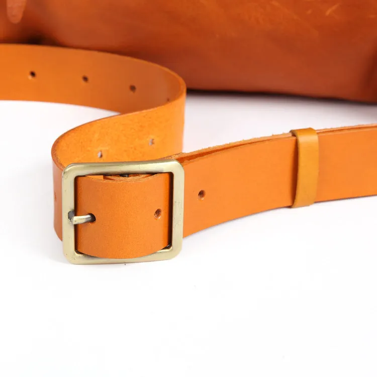 Vintage Women's Crossbody Chest Bag Leather Waist Bag For Women