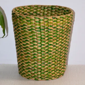 Water Hyacinth Basket Bin | Green