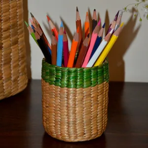 Water Hyacinth Cutlery & Pen Holder | Green