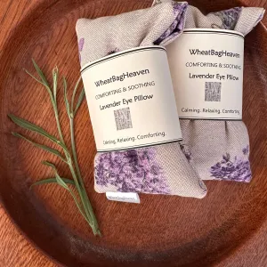 weighted lavender scented eye pillows in a beautiful lavender bouquet print