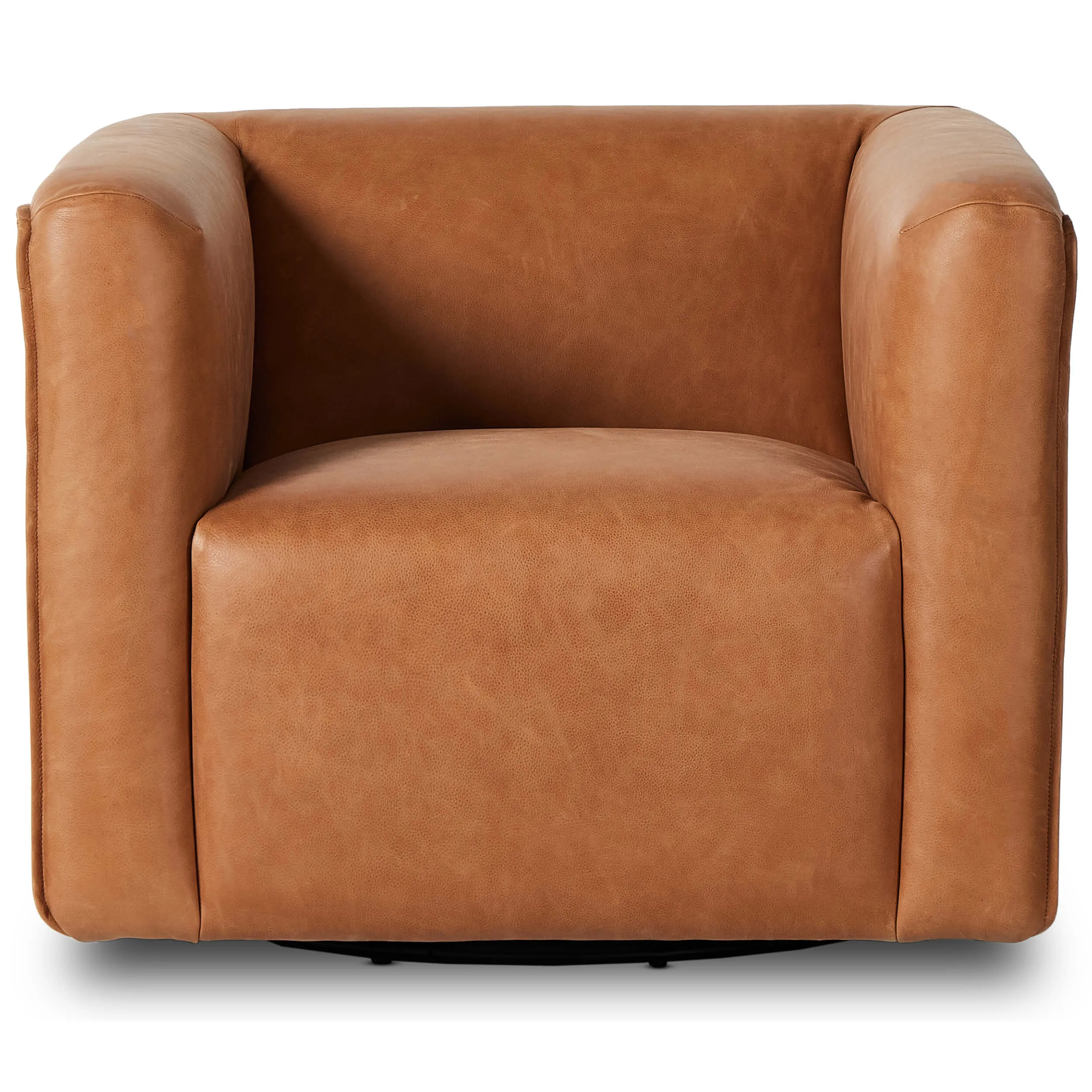 Wellborn Leather Swivel Chair, Palermo Cognac