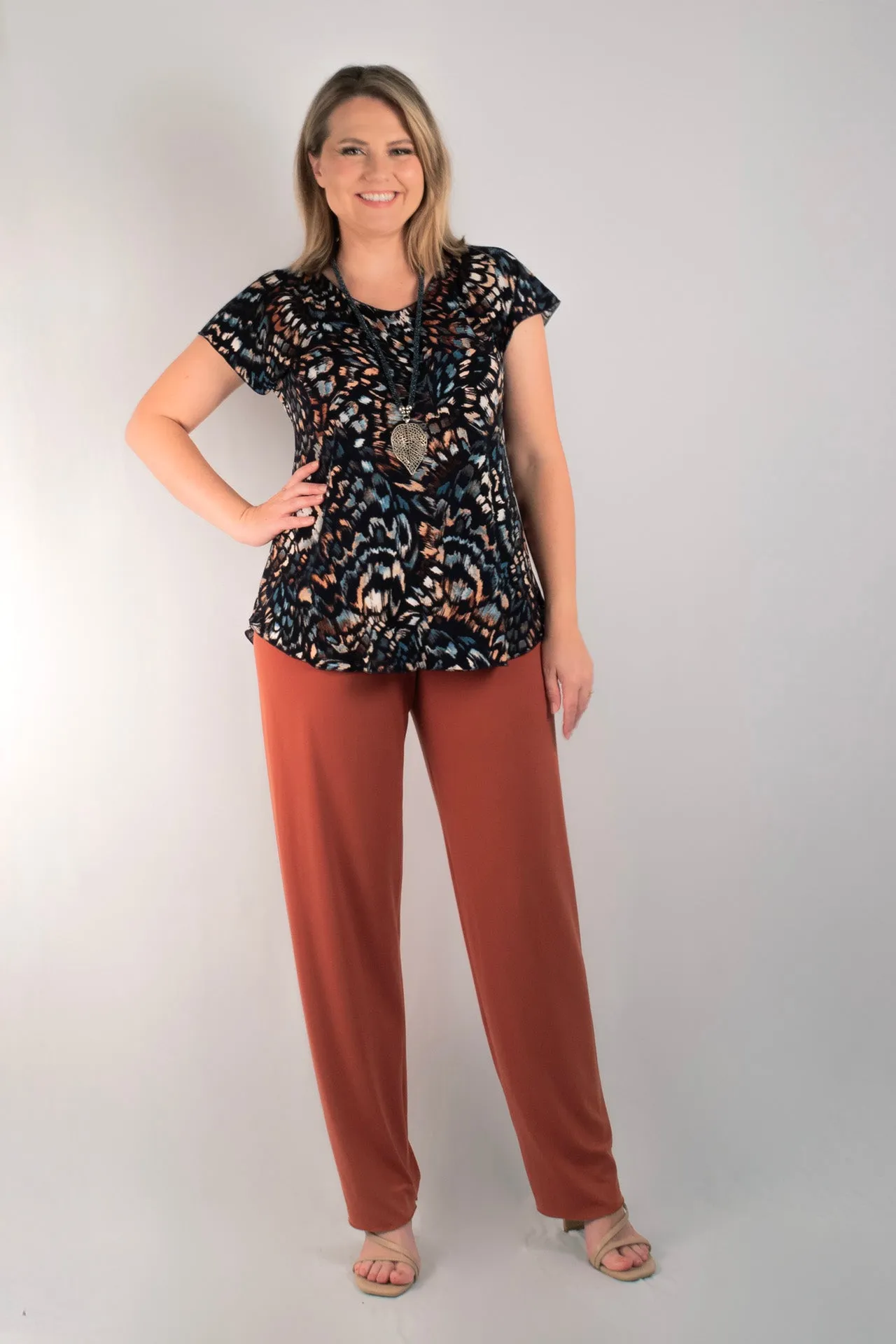 Whirlwind Print Short Sleeve Jersey Top