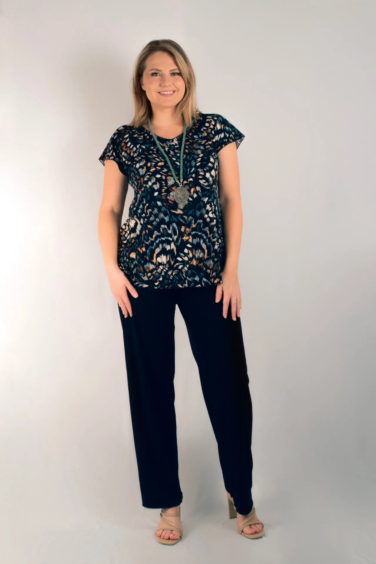 Whirlwind Print Short Sleeve Jersey Top